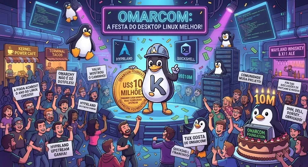 Omarchy não está criando um kernel. Está assumindo o trabalho chato.